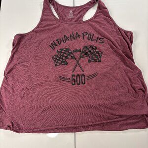 Indianapolis 500 Graphic Racerback Tank Top Maroon Size 4XL
